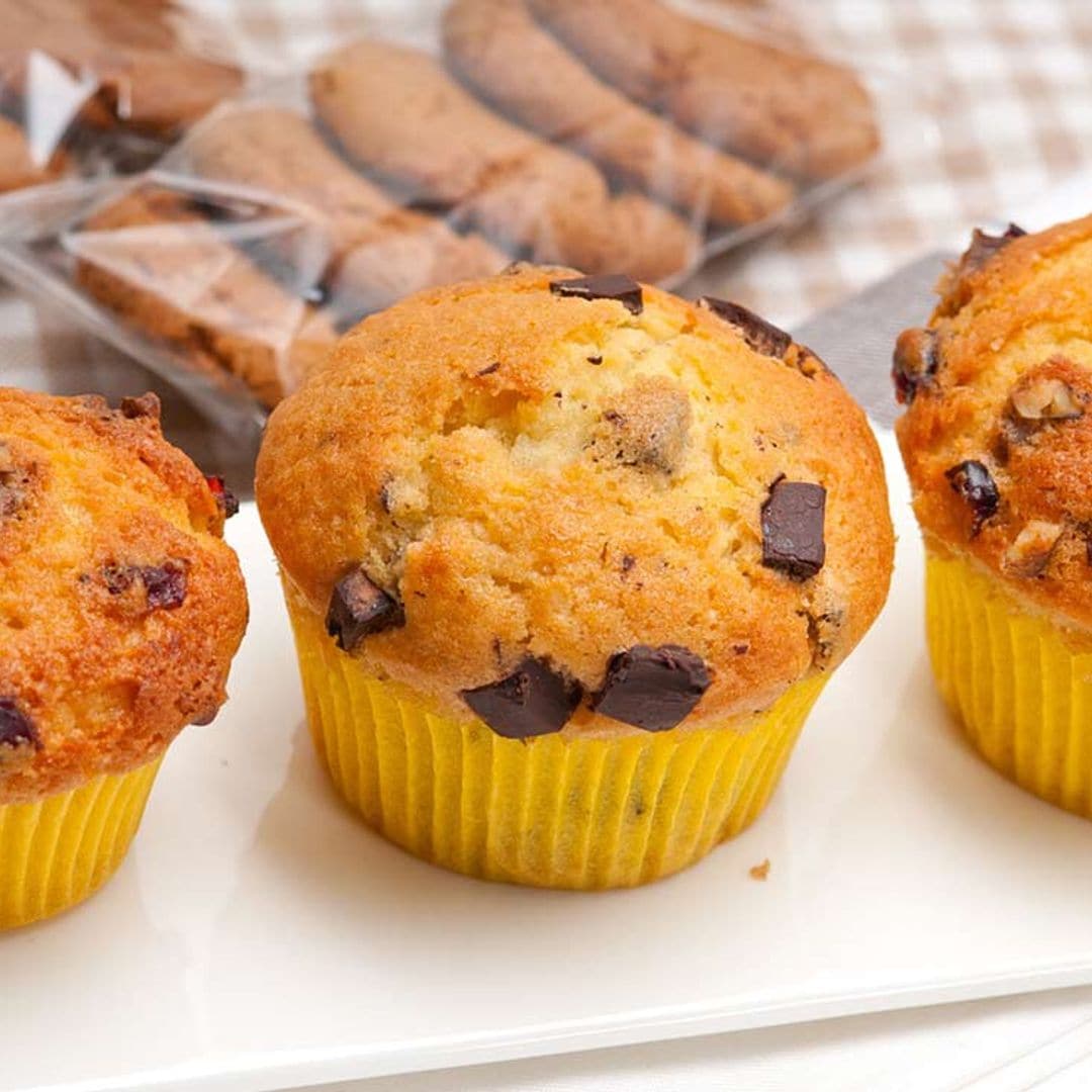 'Muffins' de pasas y chocolate