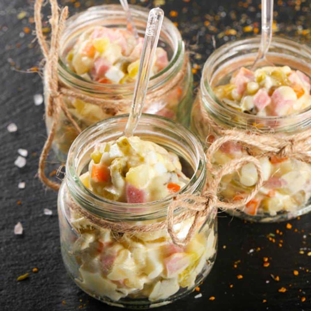 Tarritos de ensaladilla rusa con maíz