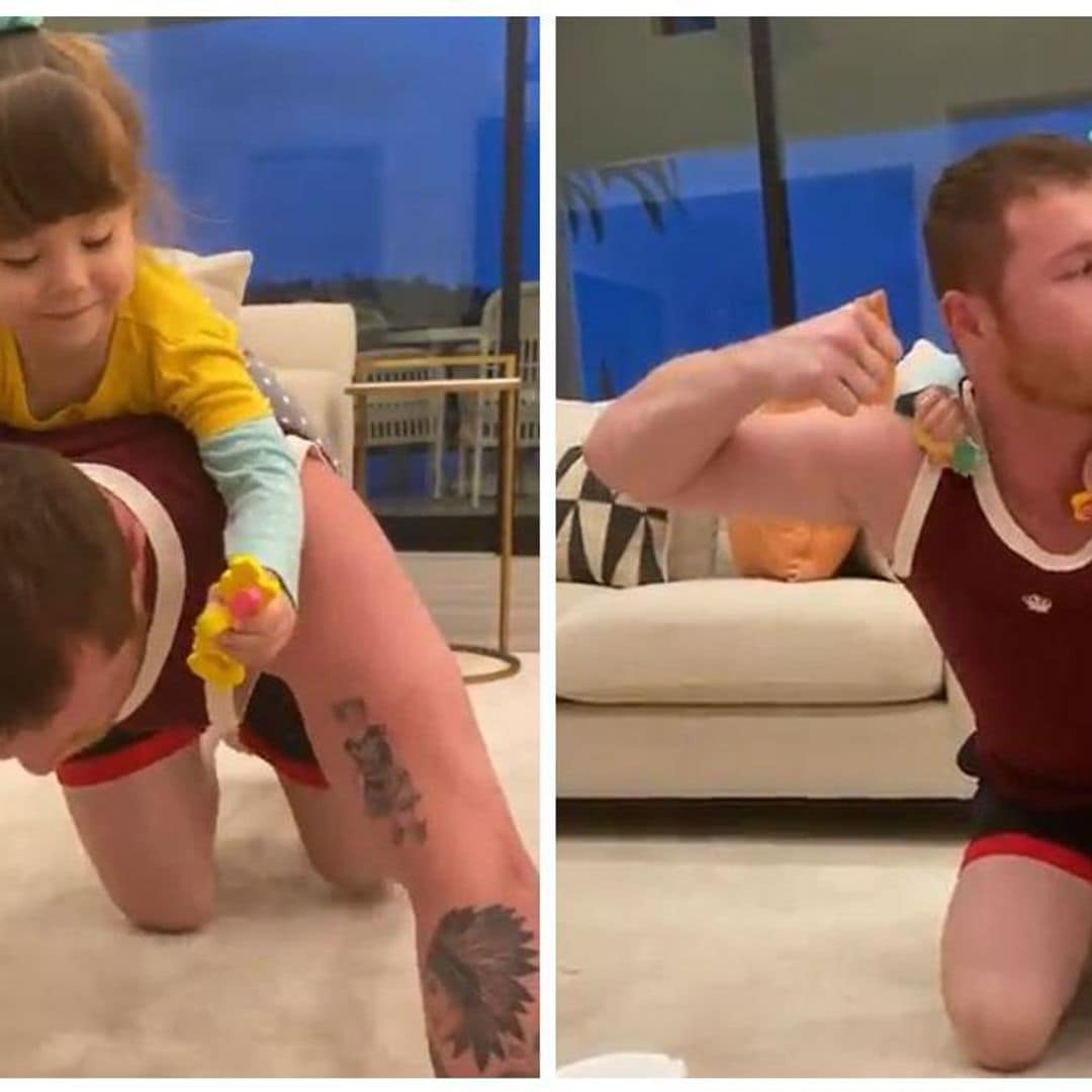 Canelo entrenando junto a su pequeña es lo más tierno que verás hoy