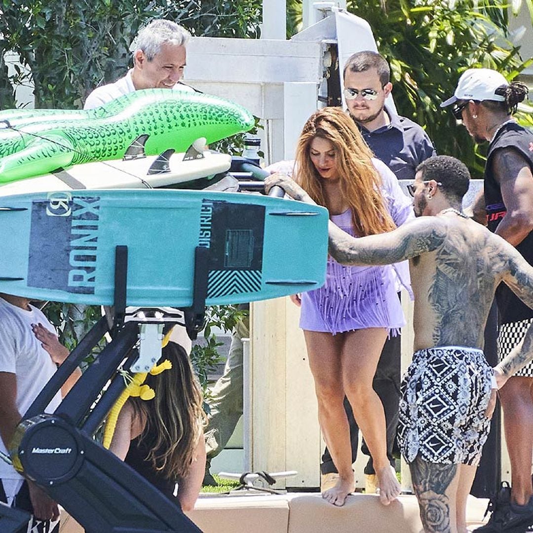 Todas las imágenes de Shakira y Lewis Hamilton en Miami Beach