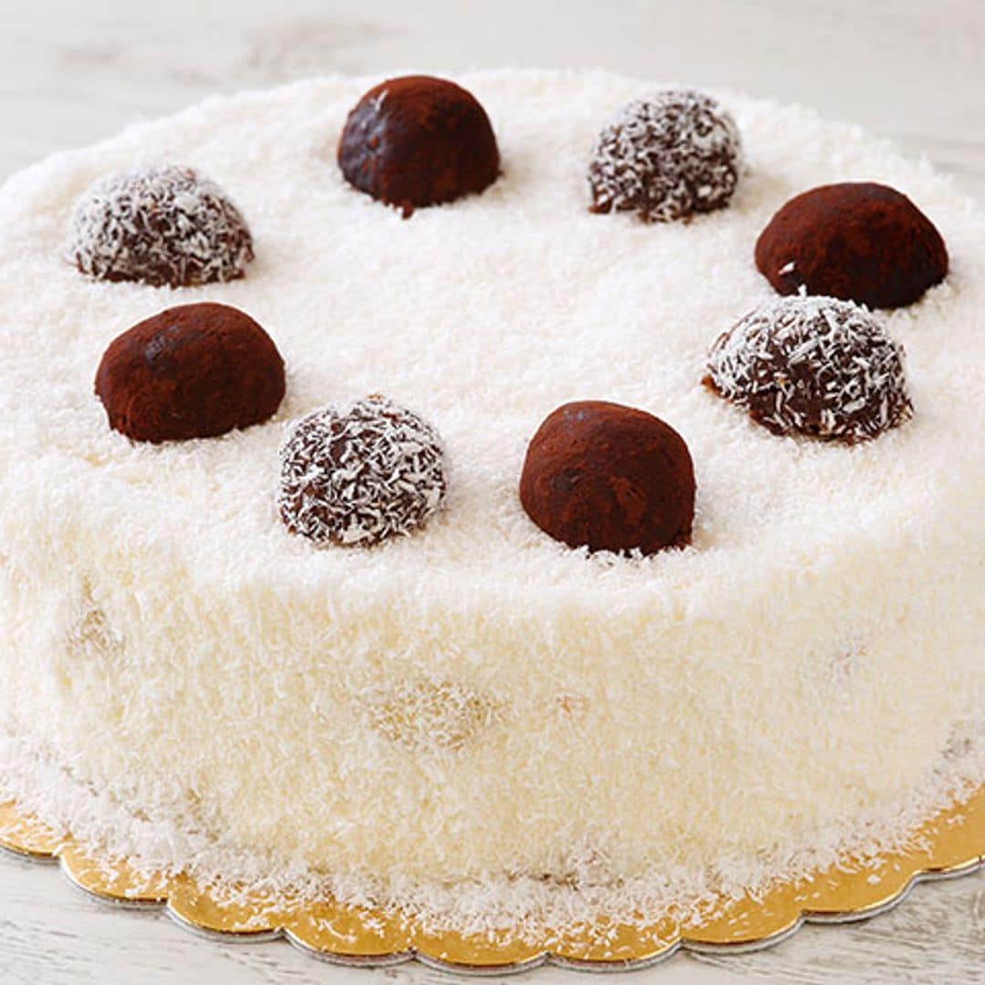 Tarta nevada de chocolate blanco