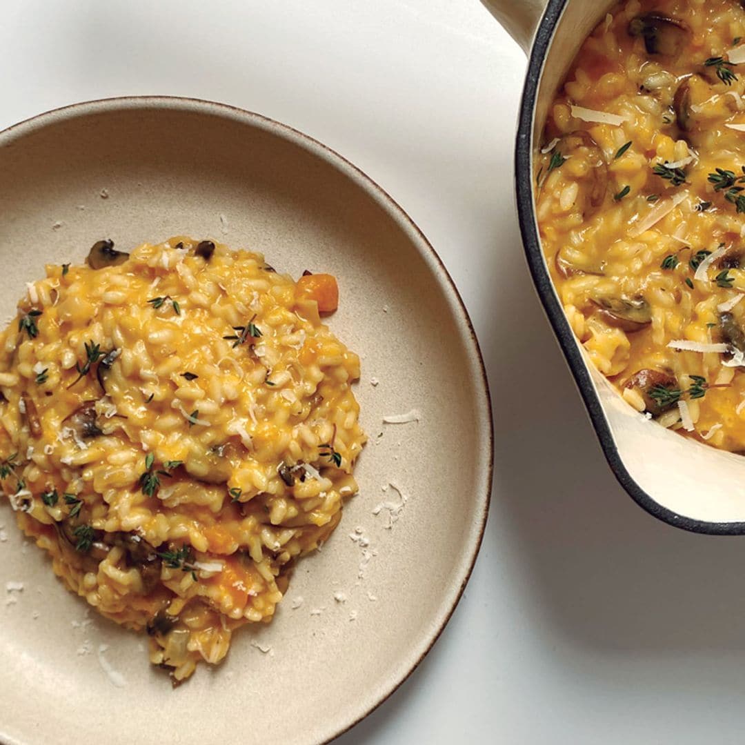 Risotto de calabaza y portobello