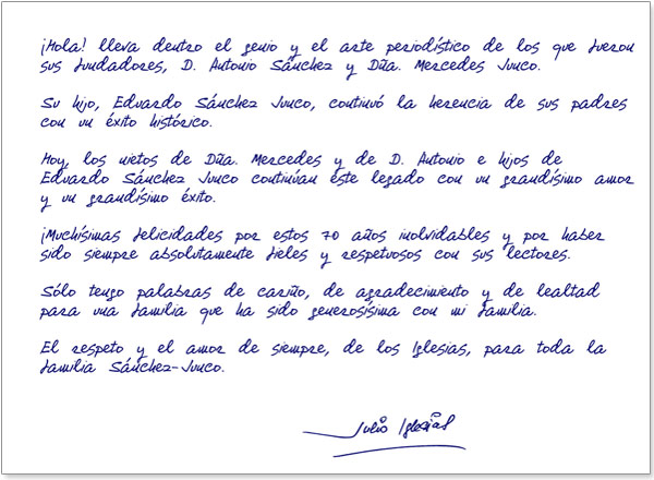 Las 'palabras de cariño, agradecimiento y lealtad' de 