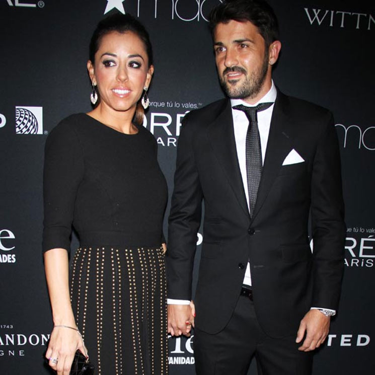 David Villa debuta en la vida social de Nueva York, junto a su mujer Patricia