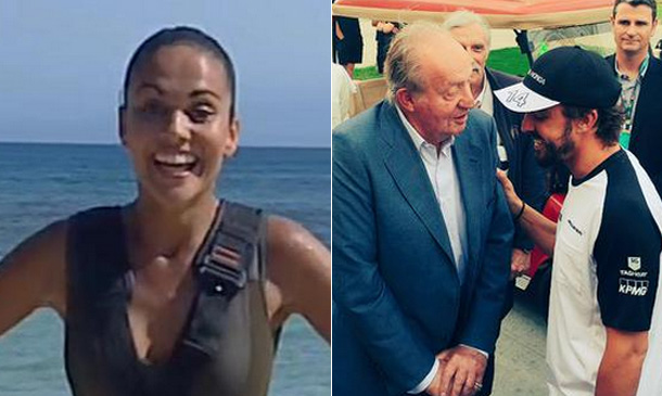 Lara Álvarez se convierte en Lara Croft en Honduras mientras Fernando Alonso bromea con don Juan Carlos en Baréin