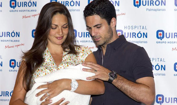 Lorena Bernal y Mikel Arteta presentan a su tercer hijo, Oliver