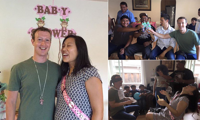 Mark Zuckerberg muestra su lado más espontáneo y divertido en la 'baby shower' de su hija