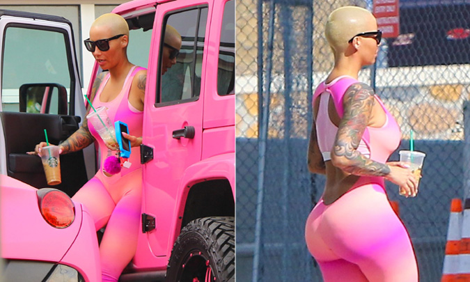 El estilo 'curvy pink' de Amber Rose para ir al gimnasio