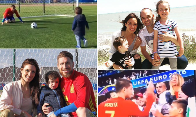 Besos de celebración, reuniones familiares y hasta un 'gol' a Sergio Ramos: las visitas más especiales a los chicos de la selección