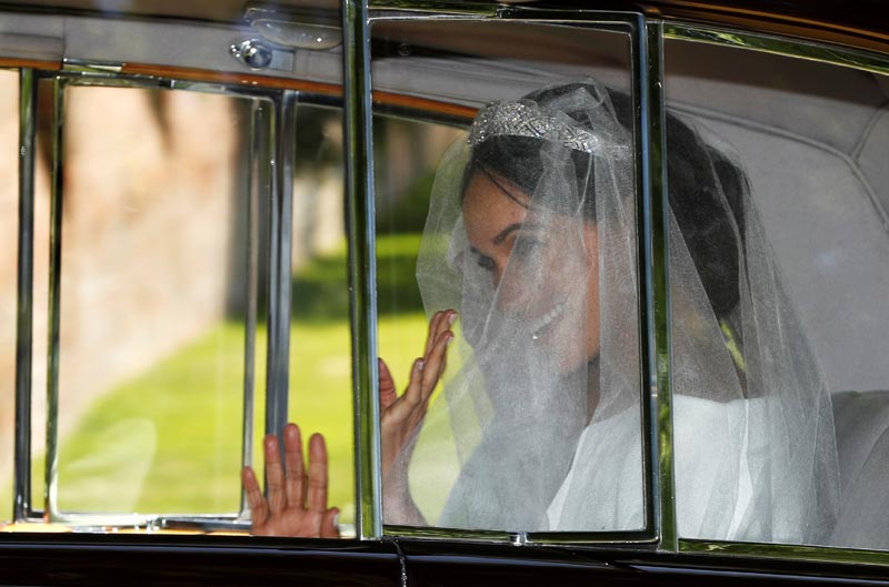 Meghan Markle a su llegada a la capilla de San Jorge