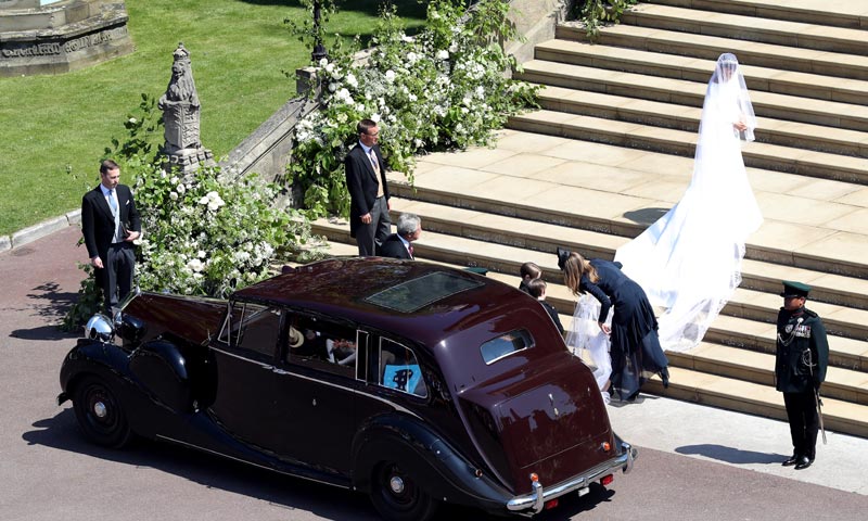 Meghan Markle llega a la capilla de San Jorge