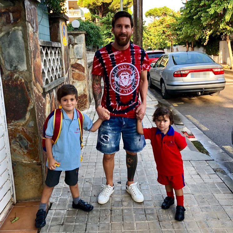 Leo Messi comparte la vuelta al cole de sus hijos Thiago y Mateo 
