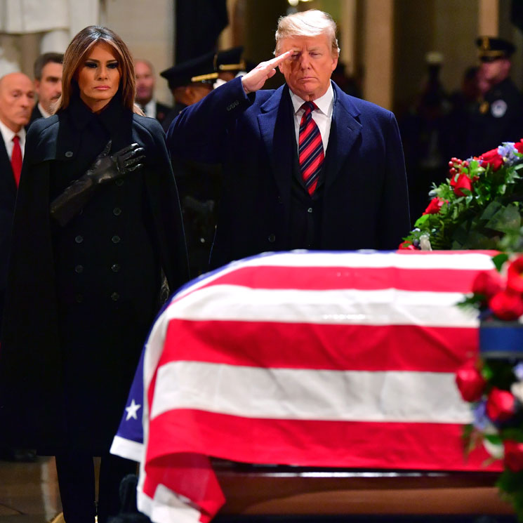 Trump arropa a la familia de George H.W. Bush en su último adiós al expresidente