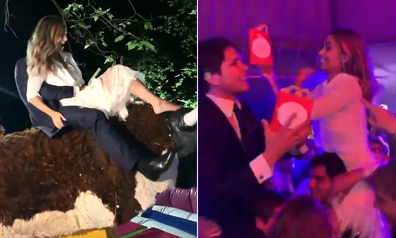 Un toro mecánico, música y 'fast food': el inolvidable fiestón de boda de María Pombo