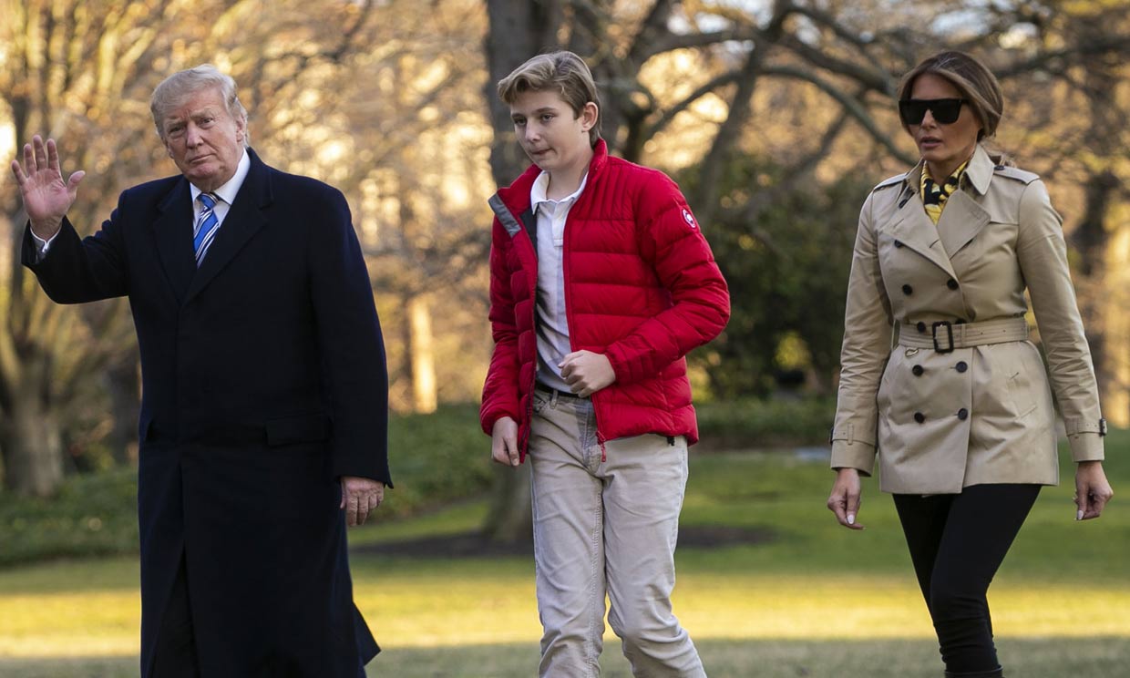 Donald, Melania y Barron Tump