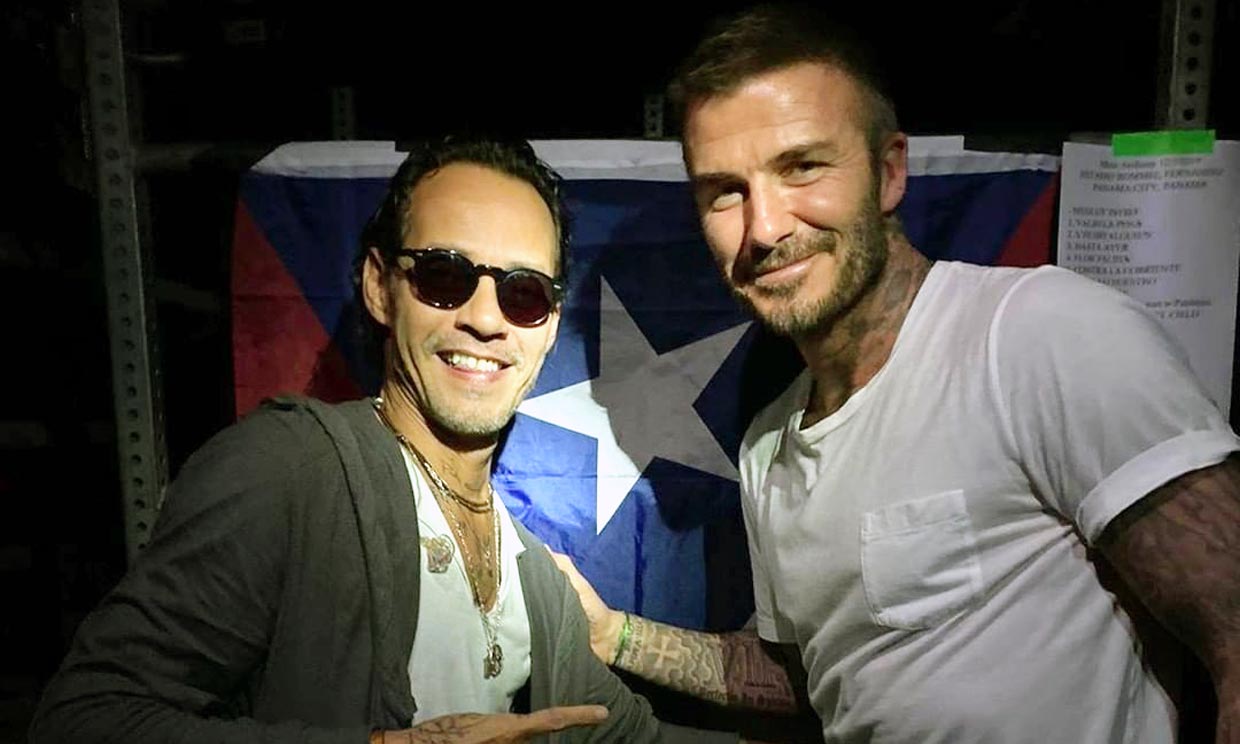 David Beckham y Marc Anthony