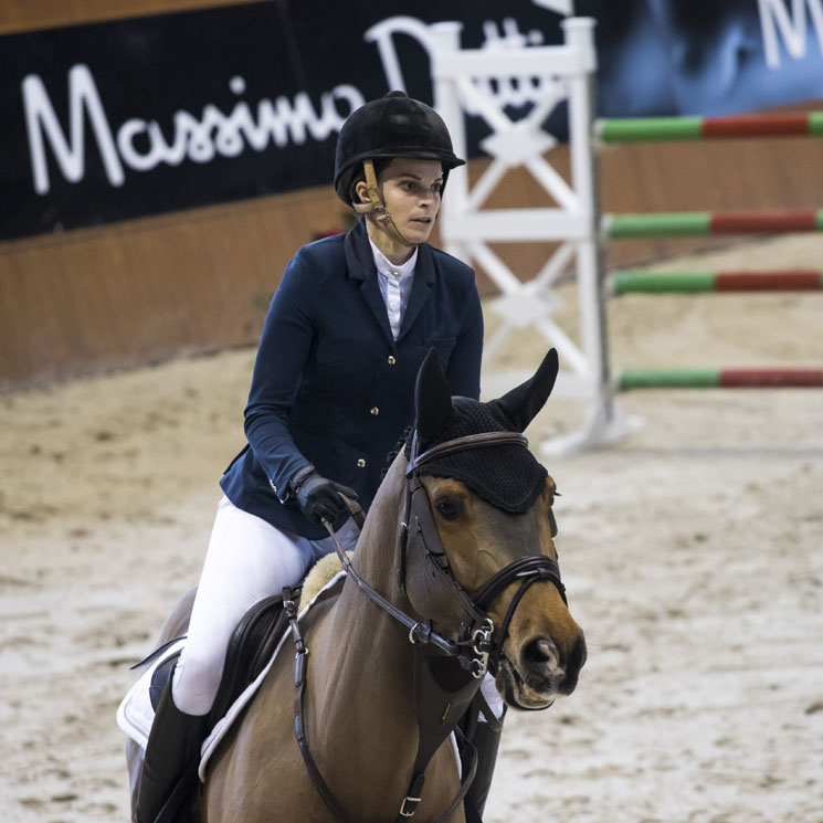 Athina Onassis, Cayetano Martínez de Irujo y Marta Ortega, en el concurso de saltos de A Coruña