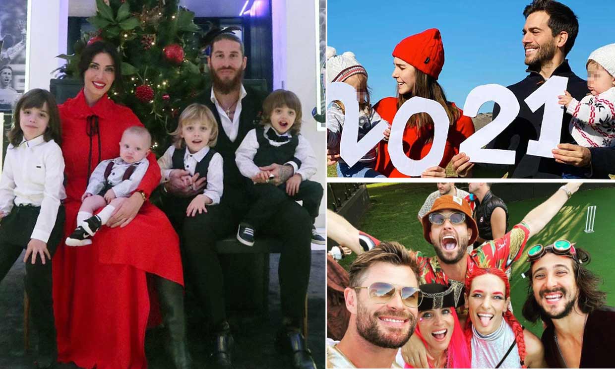 Disfraces, tradiciones y mucho amor, los posados familiares con los que las 'celebs' han recibido el nuevo año