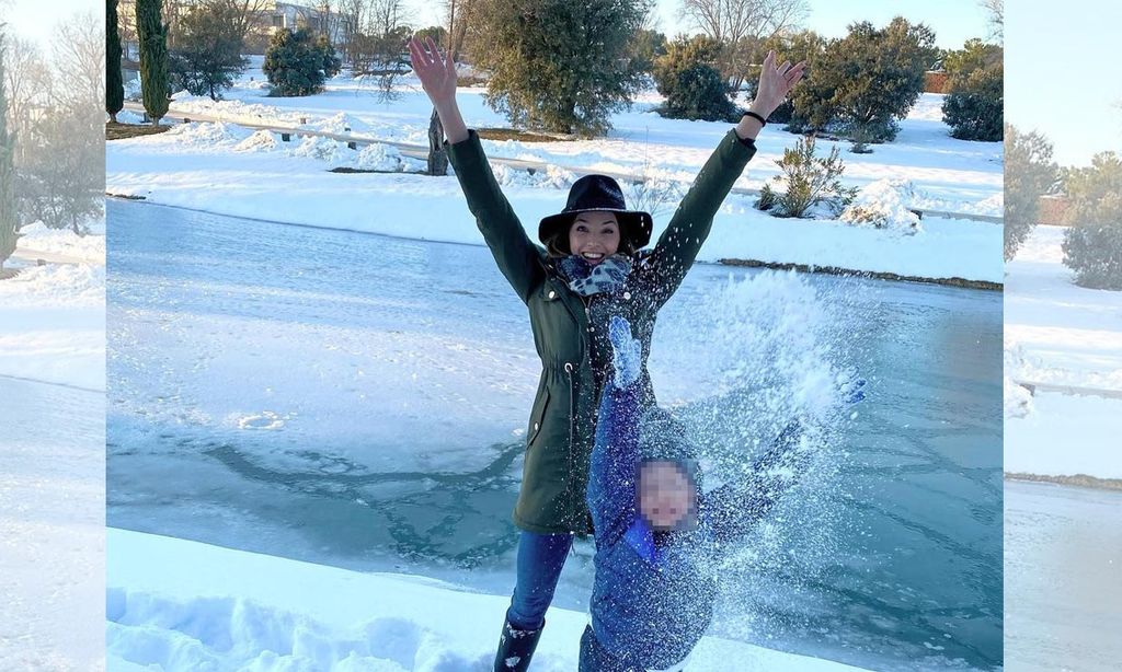 La nueva rutina de Helen Lindes y sus hijos tras el paso del temporal de nieve