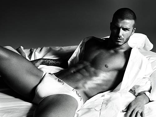 Primera instantánea de David Beckham como modelo de ropa interior