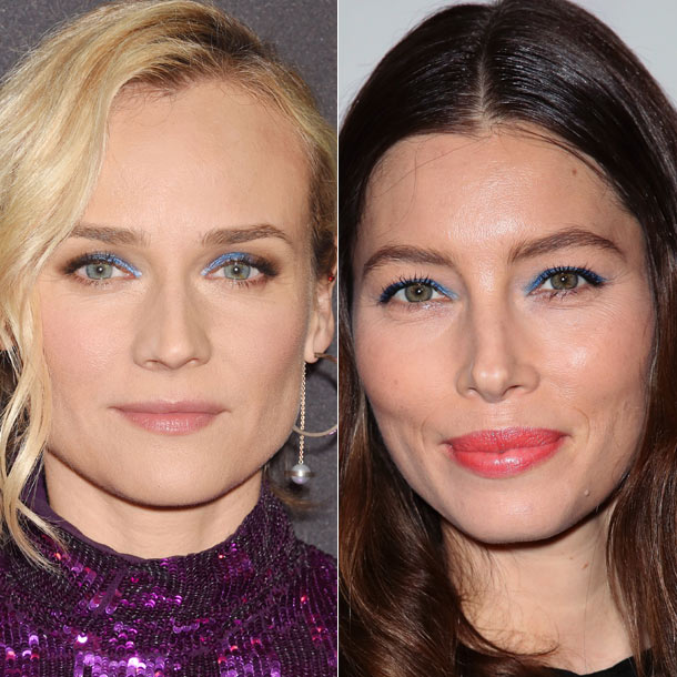 Miradas 'blue': Diane Kruger y Jessica Biel desafían al color de moda