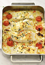 Bacalao al horno con salsa de limón