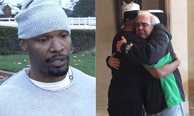 ¿Por qué este hombre llora desconsolado al abrazar al actor Jamie Foxx?