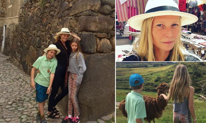 Gwyneth Paltrow presume de hijos en su exótico viaje por Perú