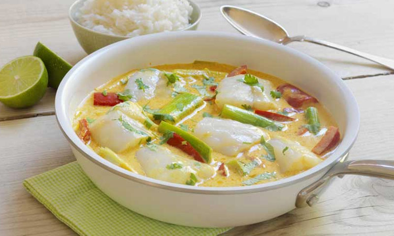 Bacalao fresco al curry