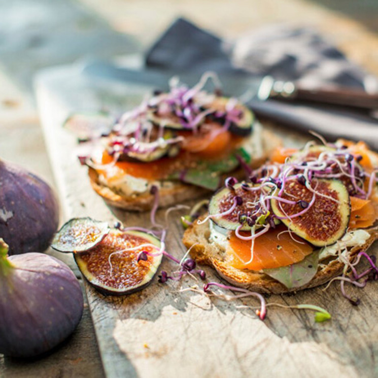 TOSTADAS DE SALMÓN CON QUESO E HIGOS Tostada-salmon-m