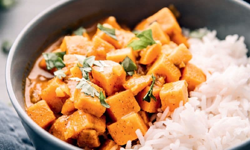 Curry de zanahoria con arroz