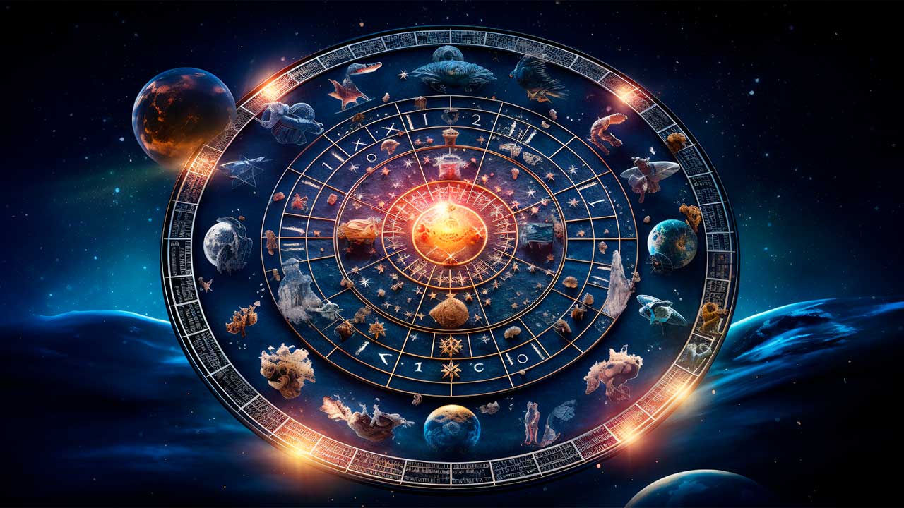 Los signos del Zodiaco metidos dentro de un círculo