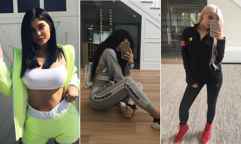 ficha los looks deportivos de Kylie Jenner