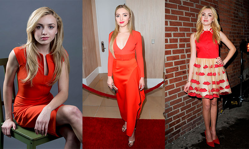 Los siete 'looks' de Peyton List que harán que quieras vestirte con el color de la pasión