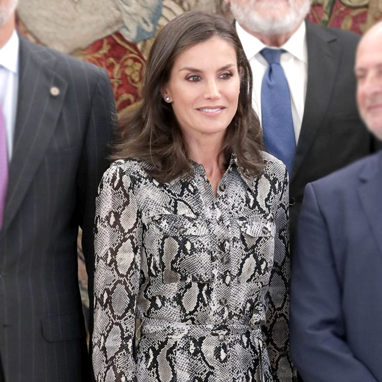 La Reina actualiza un éxito viral de su armario: su vestido de serpiente
