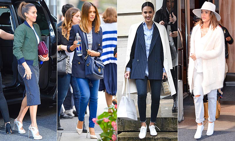 Jessica Alba, o por qué este otoño (sorprendentemente) querrás unos zapatos blancos