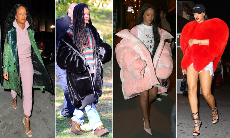 ¿Excéntrica o 'trendy'? Así es la (extensísima) colección de abrigos de Rihanna