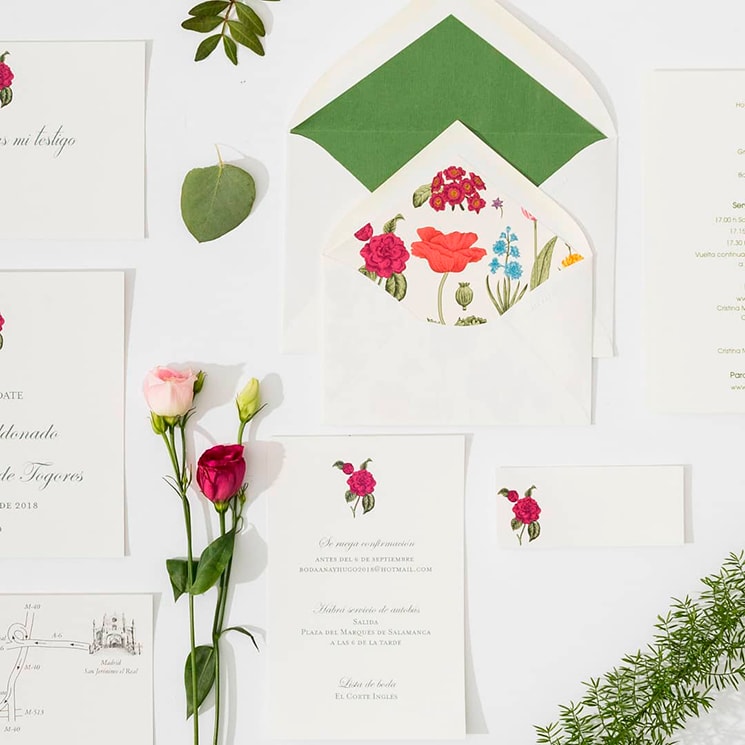 Invitaciones De Boda De Tendencia Con Flores Foto 1