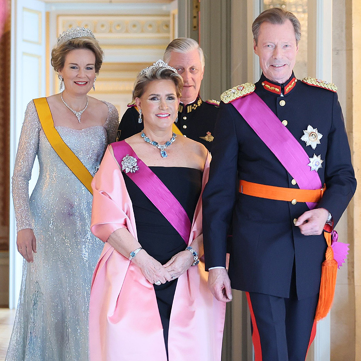 La cena de gala de los Reyes belgas a los grandes duques de Luxemburgo en una visita llena de familiaridad