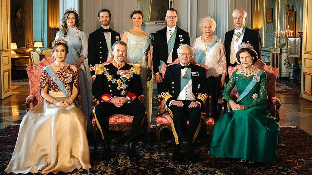 los reyes Federico y Mary en su primera cena de gala en Estocolmo