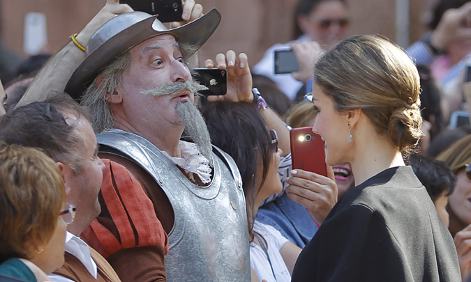 El encuentro de los Reyes con Don Quijote y Sancho Panza 