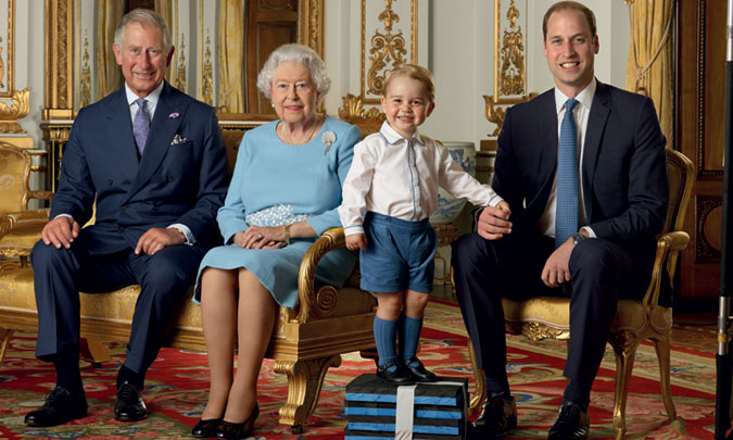 George de Cambridge, como heredero, en el retrato por el 90 cumpleaños de Isabel II