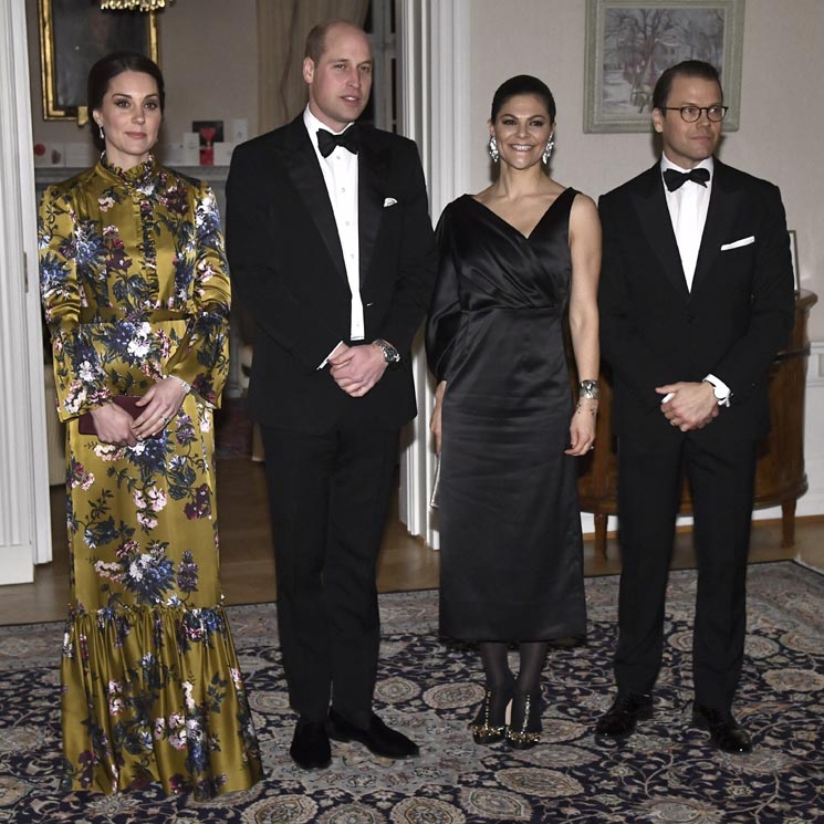 ¡Cena de gala con aires hollywoodienses! Los Duques de Cambridge y la realeza sueca se dan cita con Alicia Vikander