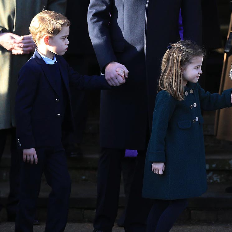 Los príncipes George y Charlotte de Cambridge, protagonistas en Sandringham