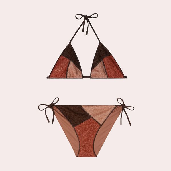 Bañador bikini tanga con patrón de fluido asimétrico de un hombro, Moda de  Mujer