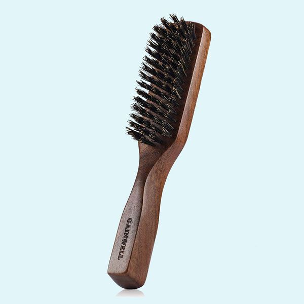 Cepillo de cerdas de jabalí para mujeres, hombres y niños, cepillo de  cerdas naturales suaves para cabello fino y fino, restaura el brillo y la