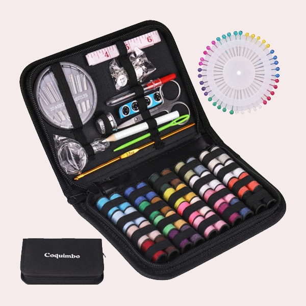Kit de costura básico, kit de aguja e hilo Marcoon con suministros de  costura y accesorios para adultos, niños, principiantes, hogar, viajes