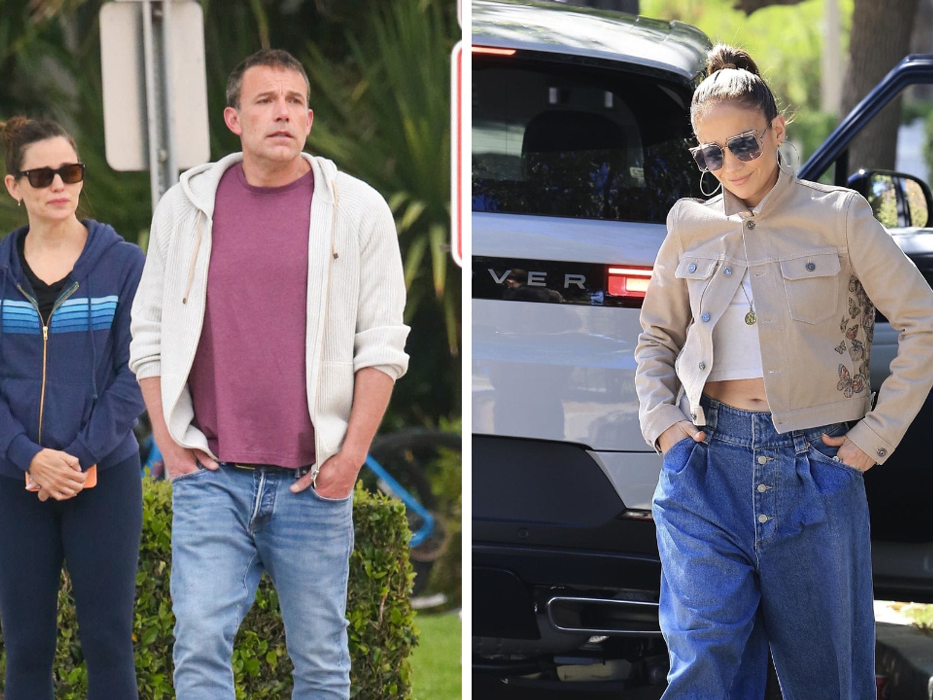 What is Jennifer Lopez doing while Ben Affleck and ex-wife, Jennifer  Garner, travel to Connecticut