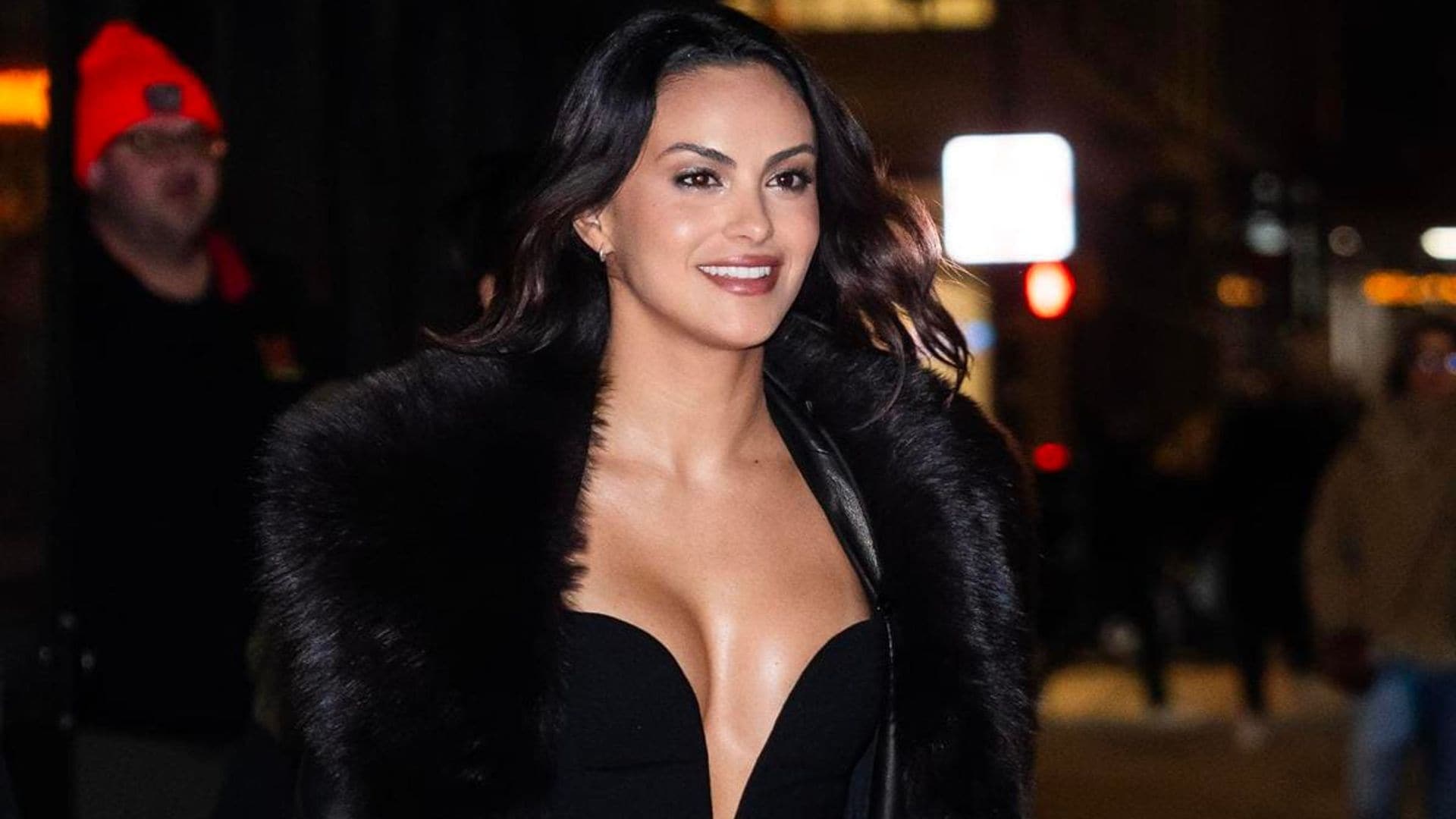 Camila Mendes wears stylish jumpsuit with plunging neckline at the premiere of her new film