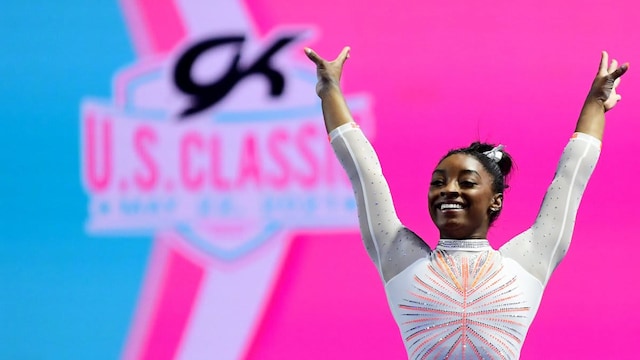 Gymnast Simone Biles at the 2021 GK U.S. Classic